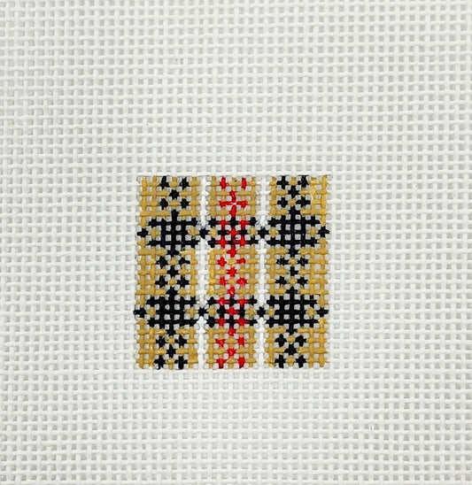 580 - Tan / Black / Red Plaid 1 Inch Square