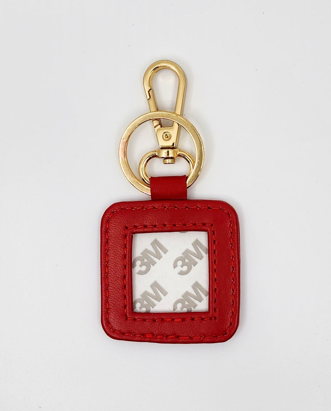 Leather Key Fob - Red with Gold hardware