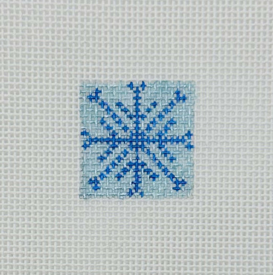 515 - Snowflake on Blue 1 Inch Square